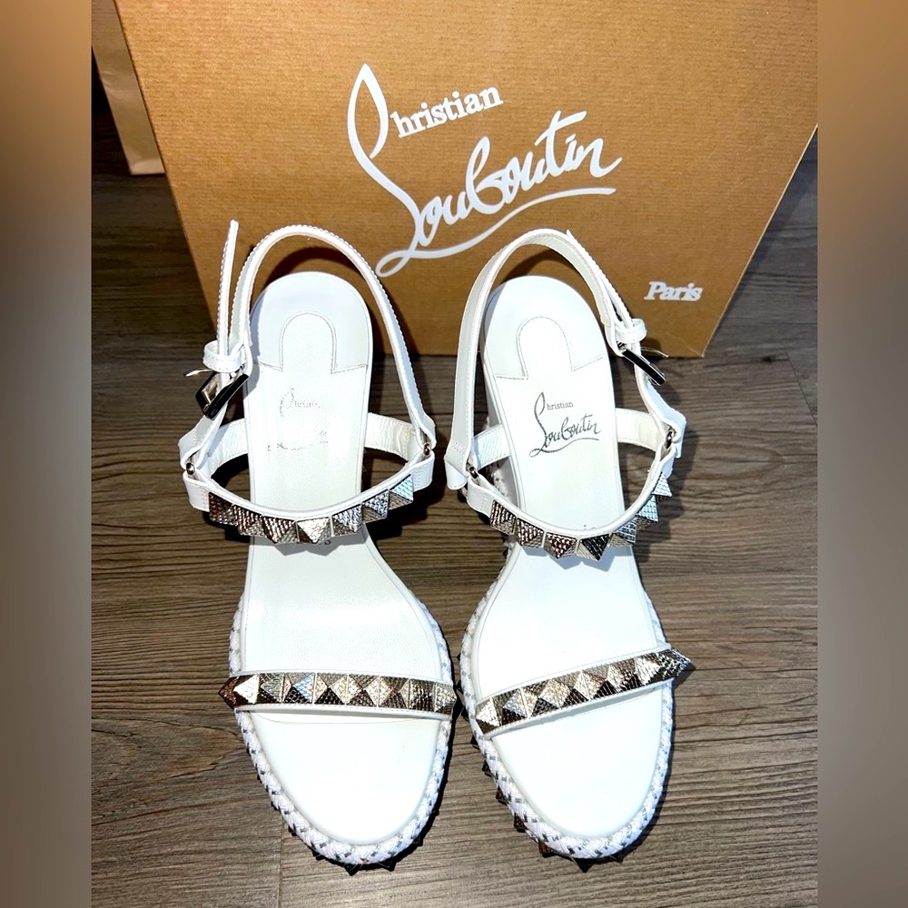 Christian Louboutin Pyraclou Womens Platform & Wedge Sandals w/ box and bag. - Picture 1 of 11